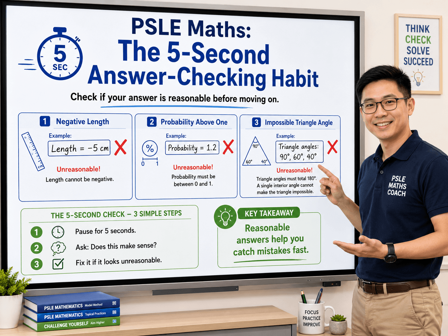 check Maths answers with a five-second reasonableness habit for PSLE Maths students